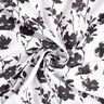Tecido de viscose Estampado floral abstrato – branco/preto,  thumbnail number 3