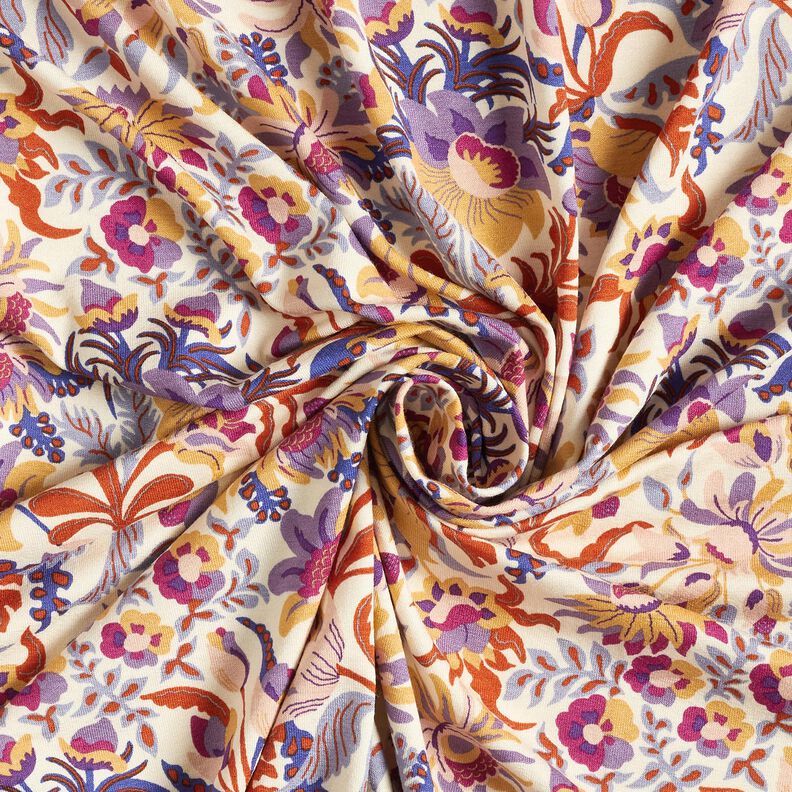 Jersey de viscose Flores e Ornamentos | Katia Fabrics – creme/lavanda,  image number 3