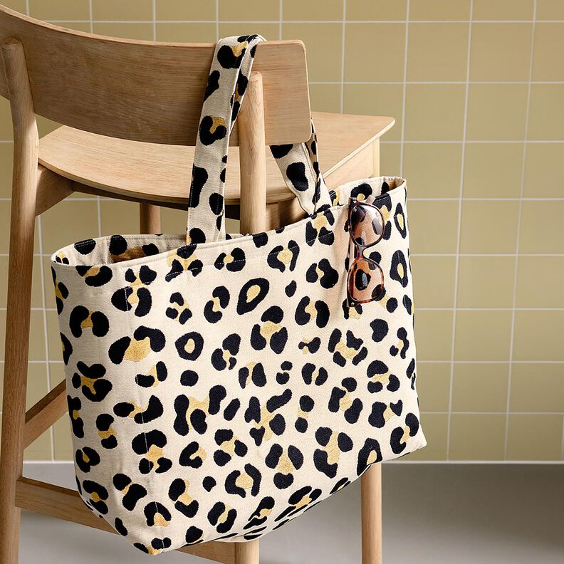 Tecido para decoração Gobelina Leopardo – bege claro/preto,  image number 6