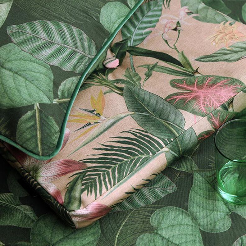 Tecido para exteriores Lona Folhas de palmeira – verde escuro,  image number 8