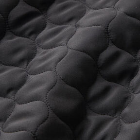 Tecido acolchoado Padrão circular – preto | Retalho 90cm, 
