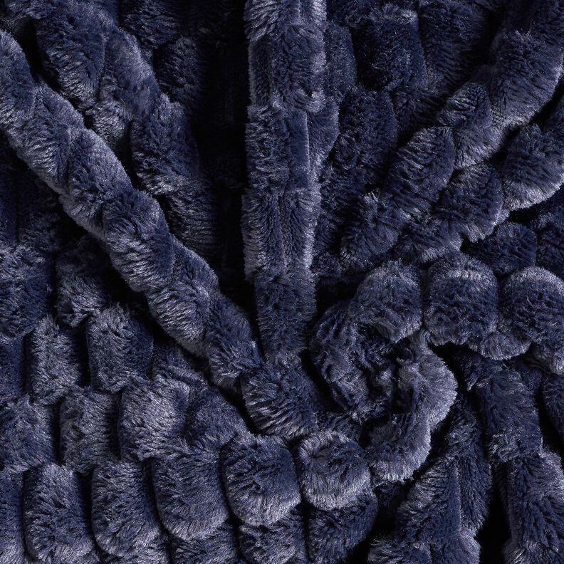 Pelo artificial Favo de mel – azul-noite,  image number 3