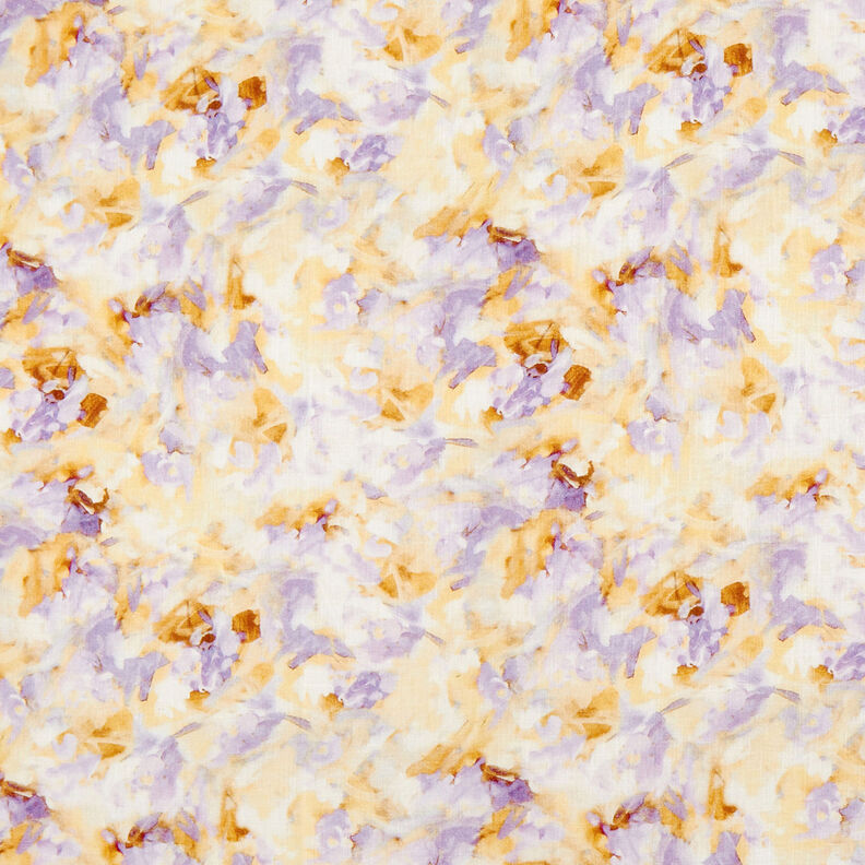 Mistura de linho e algodão Batik – marfim/lilás,  image number 1