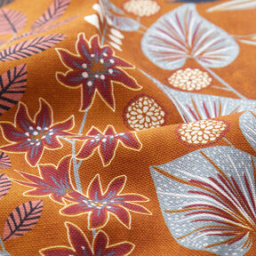 Tecido para decoração Meio linho Panamá Folhas de Paisley – cor de caramelo, 