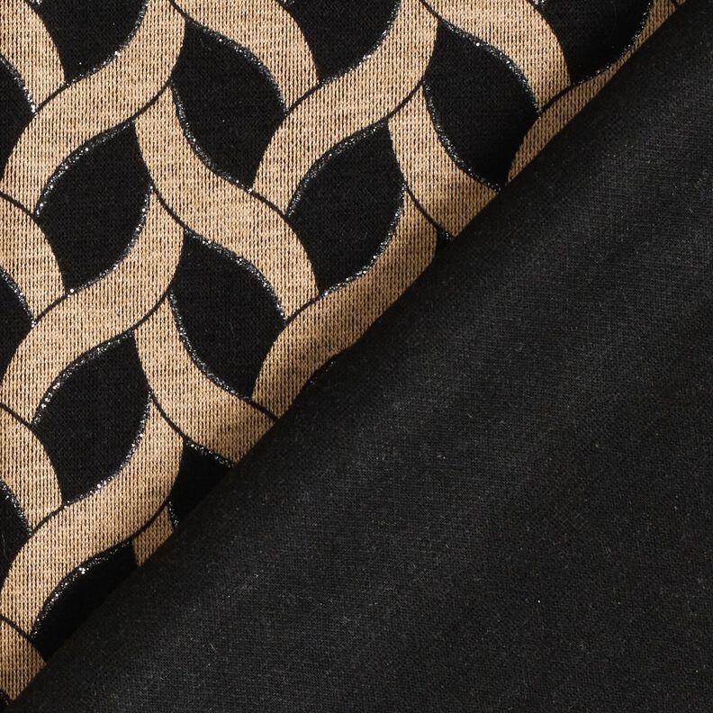 Jersey de viscose Padrão entrançado brilhante – preto/damasco,  image number 4