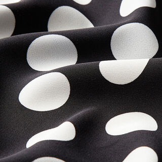 Tecido crepe Polka Dots [2,5 cm] – preto, 