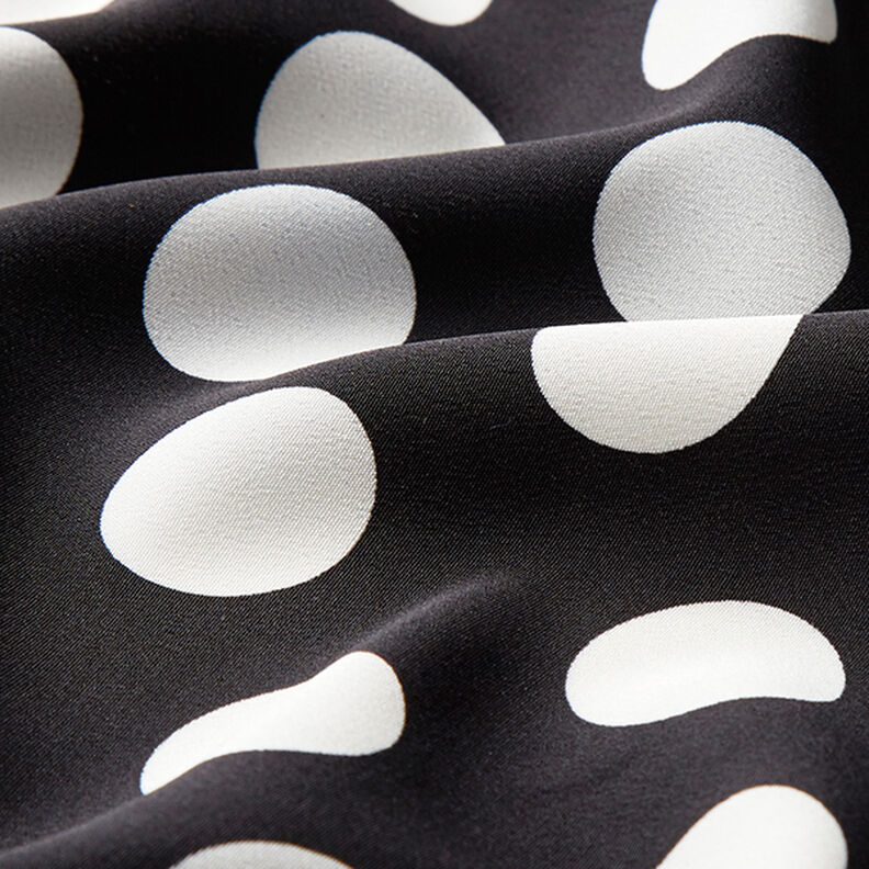 Tecido crepe Polka Dots [2,5 cm] – preto,  image number 2