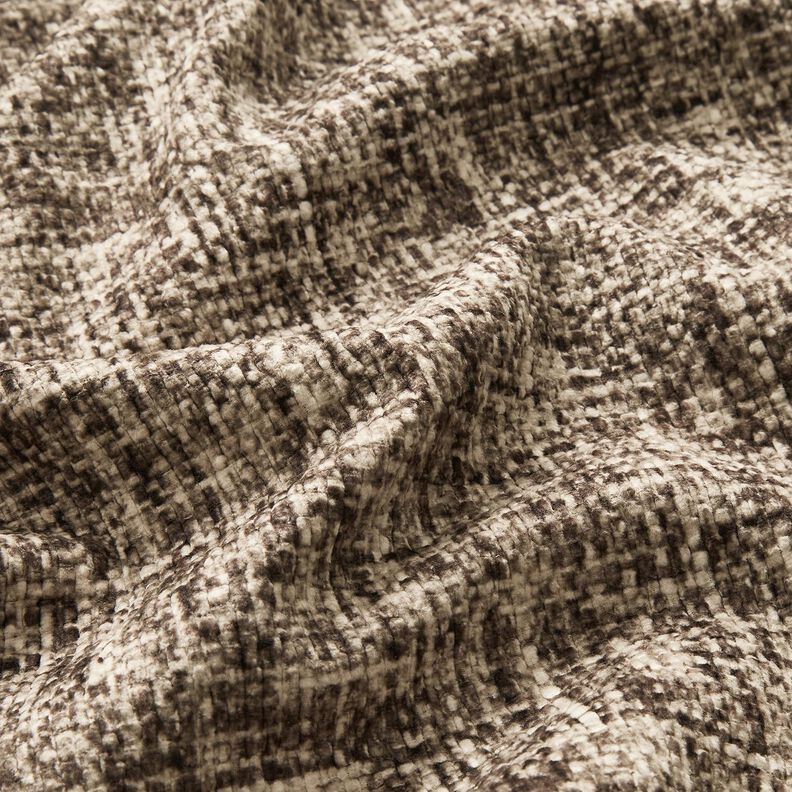 Tecido para estofos Veludo estampado – castanho escuro,  image number 2