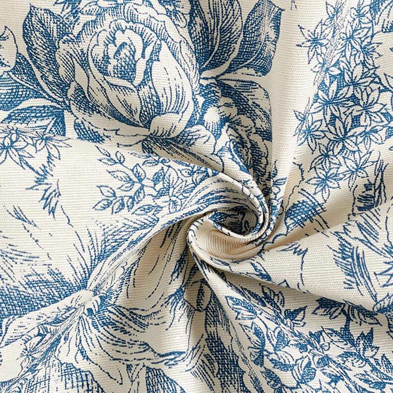 Tecido para decoração Lona Toile de Jouy 280 cm – azul,  image number 3