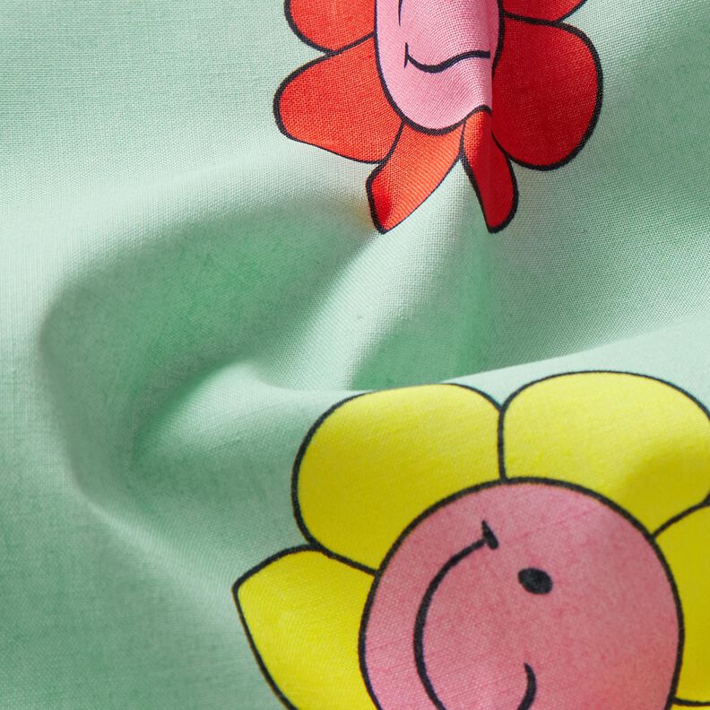 Algodão revestido Flores alegres | Poppy Fabrics – menta/amarelo-limão,  image number 3