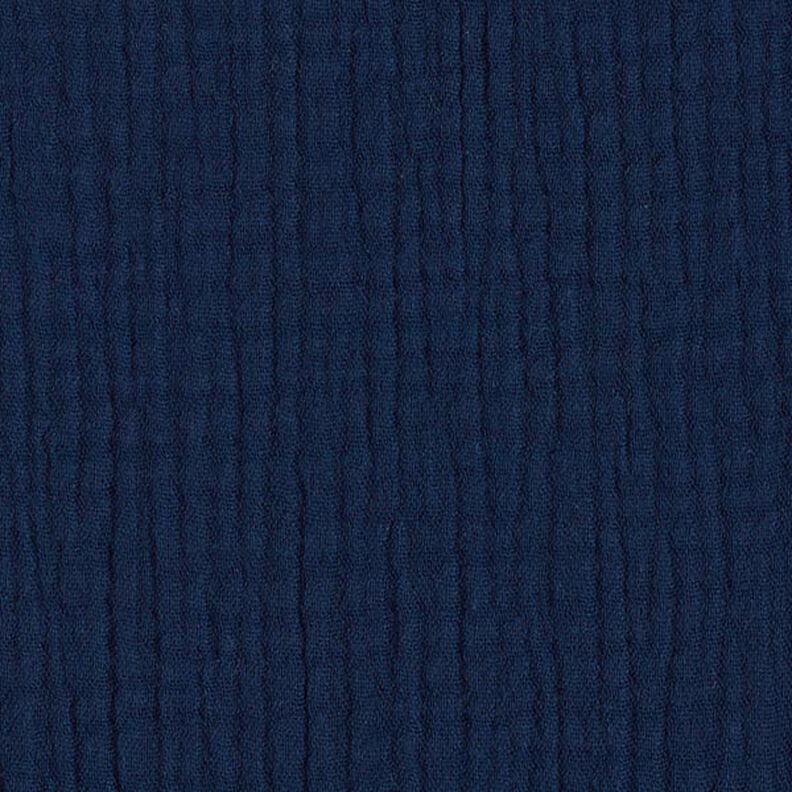 GOTS Musselina de algodão de três camadas – azul-noite,  image number 4