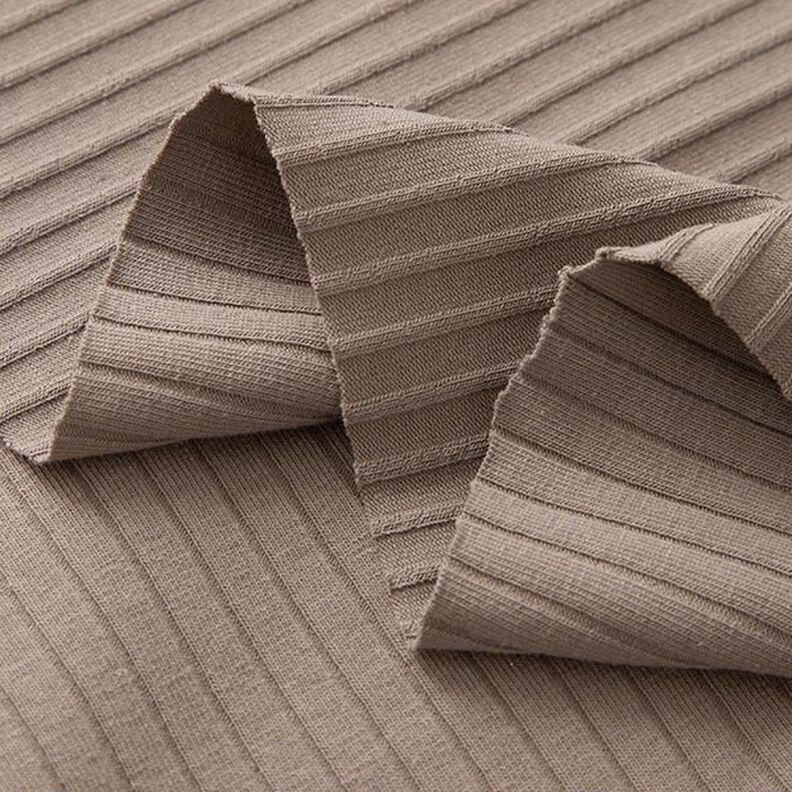 Jersey canelada lisa – castanho médio,  image number 4