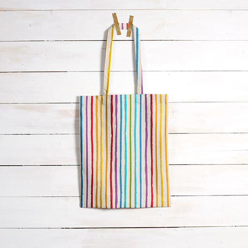 Tecido para decoração Meio linho Panamá Arco-íris Riscas,  image number 8