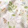 Tecido para decoração Meio linho Panamá flores silvestres desenhadas – branco/rosa,  thumbnail number 2