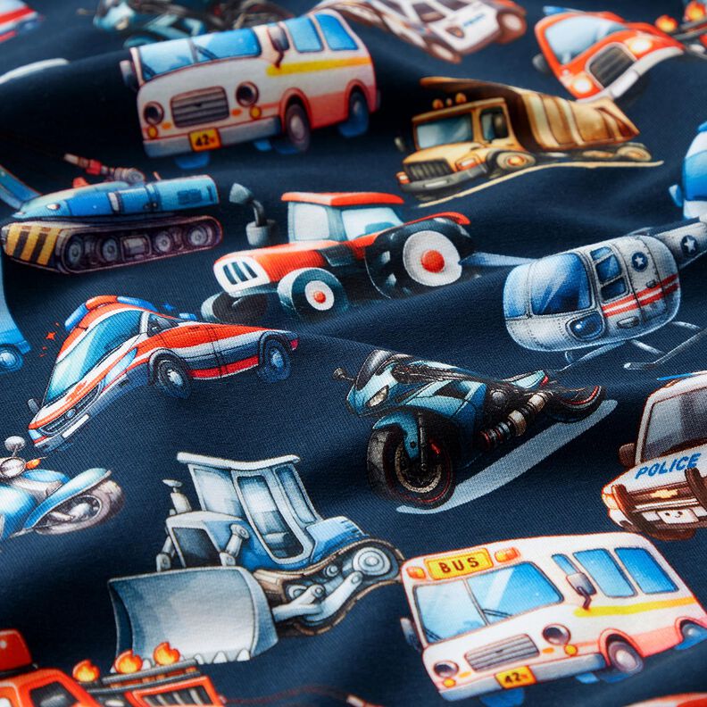 French Terry Sweat de ver&atilde;o Ve&iacute;culos Impress&atilde;o Digital &ndash; azul-marinho,  image number 2