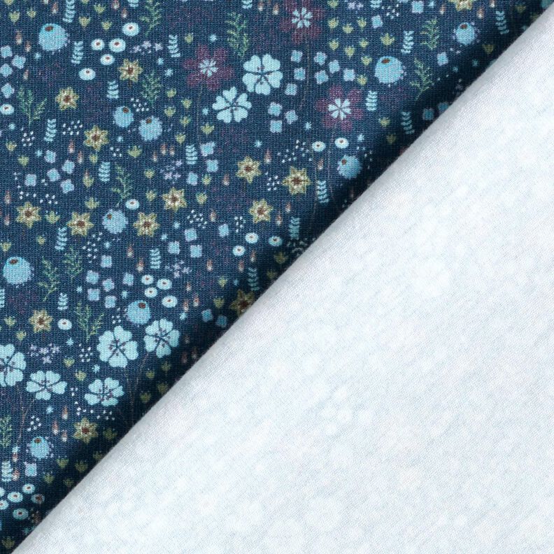 Jersey de algodão Prado de flores na floresta Impressão Digital – azul-noite,  image number 4