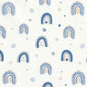Tecido de algodão Popelina Lindos arco-íris – azul/branco,  thumbnail number 1