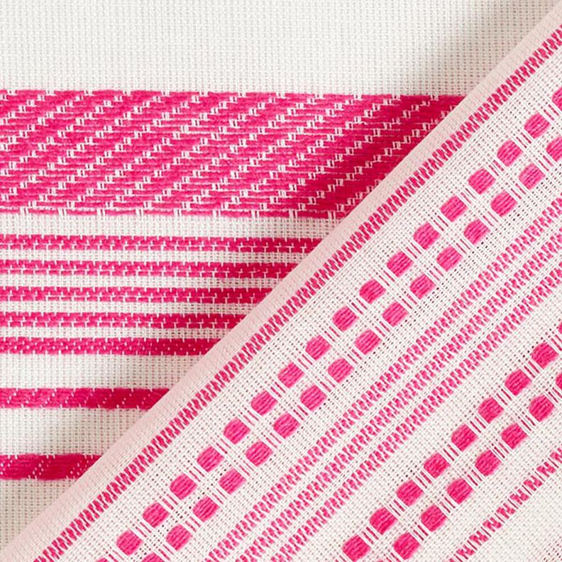 Tecido de algodão Riscas bordadas – branco sujo/pink,  image number 4