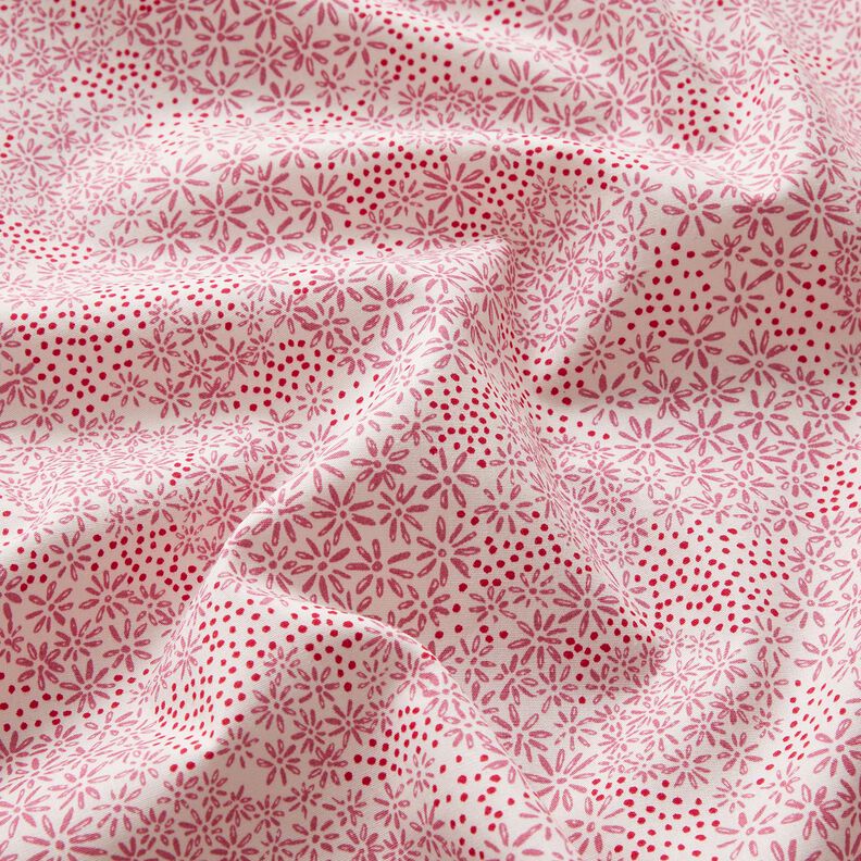 Popelina de algodão Sementes de flores – branco/púrpura média,  image number 2