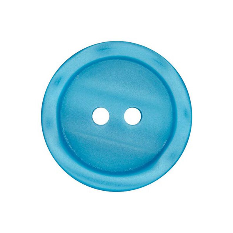 Botão de plástico 2 furos Basic - turquesa,  image number 1