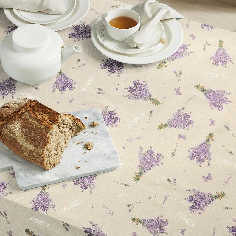 Algodão revestido Buquê de lavanda – natural/lavanda,  image number 7