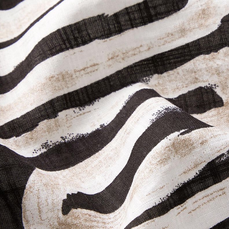 Mistura de viscose e algodão Linhas serpenteadas – preto,  image number 2