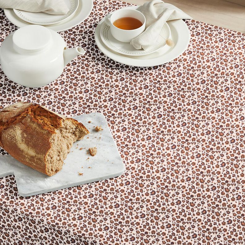 Tecido de algodão Cretone Grandes manchas de leopardo – castanho médio/bege claro,  image number 5