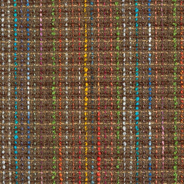 Bouclé Mistura de pura lã Riscas coloridas e Lurex – castanho médio,  image number 1