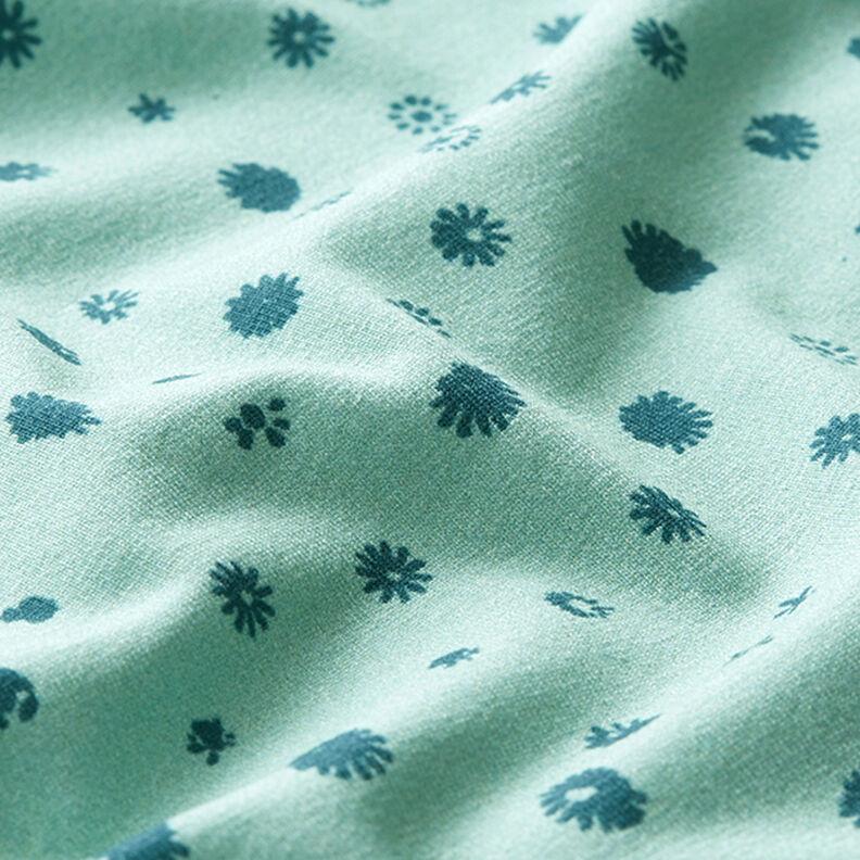 GOTS Jersey de algodão Cabeça de papoila | Tula – verde pastel/azul petróleo,  image number 2
