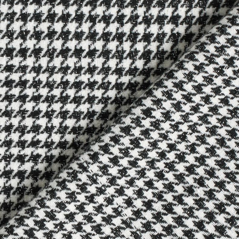 Tecido para sobretudos Mistura de lã Pied-de-poule brilhante – preto/branco sujo,  image number 4