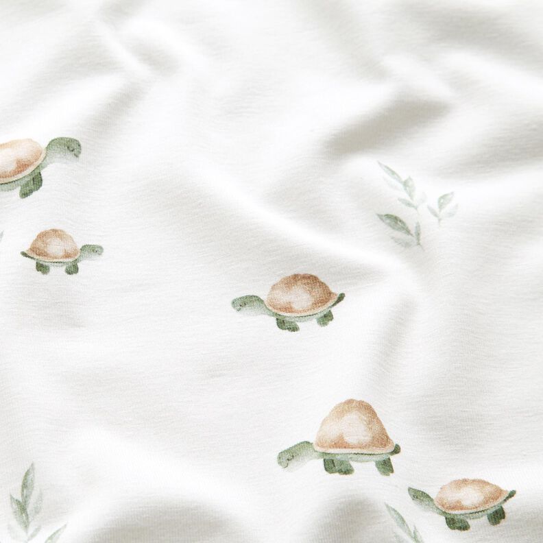 GOTS Jersey de algodão Tartarugas felizes Impressão Digital – marfim,  image number 2