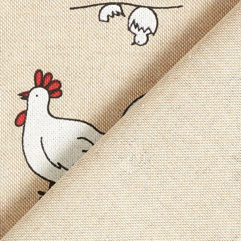 Tecido para decoração Meio linho Panamá galinhas – natural,  image number 4