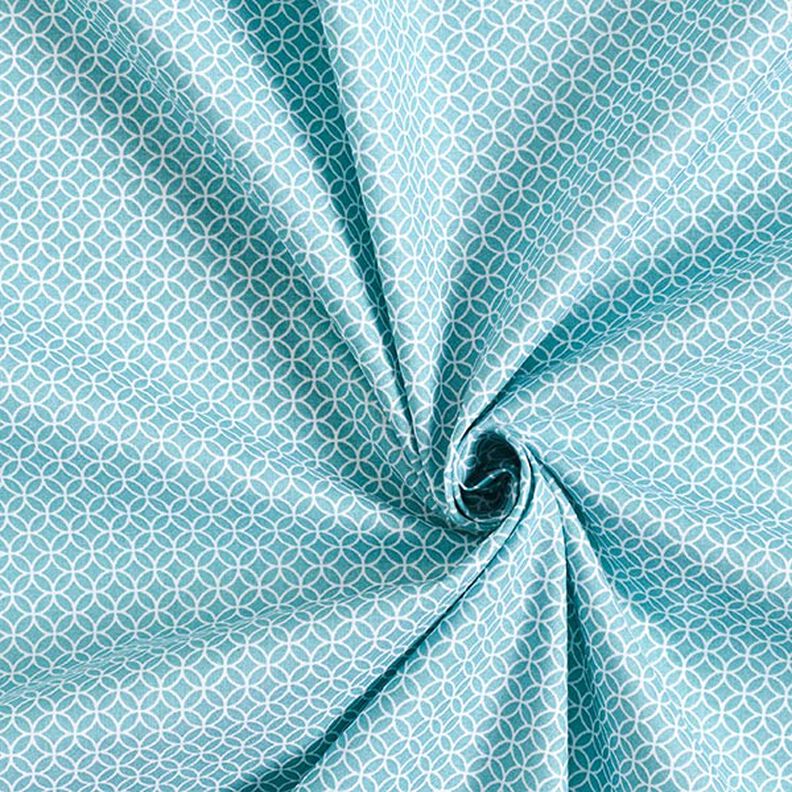 Tecido de algodão Cretone Motivo de azulejo pequeno – azul petróleo claro,  image number 3