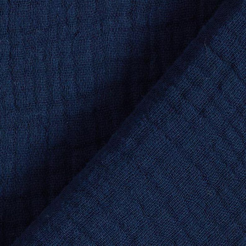 GOTS Musselina de algodão de três camadas – azul-noite,  image number 5