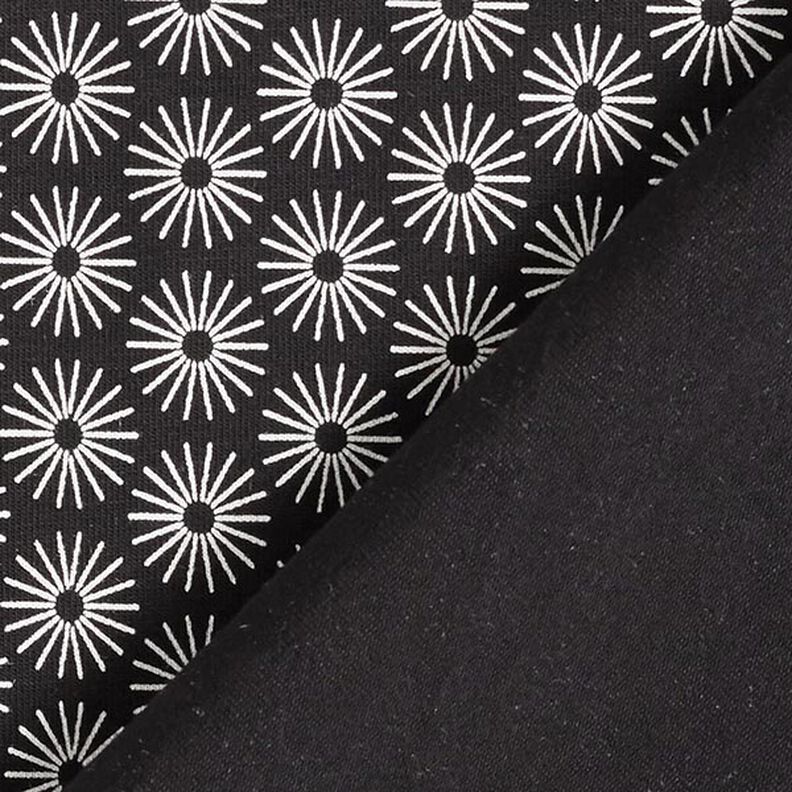 Jersey de algodão flores de brilho – preto,  image number 4