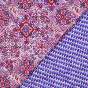 Tecido acolchoado Dupla face Losangos | Poppy Fabrics – azul violeta/castanho, 