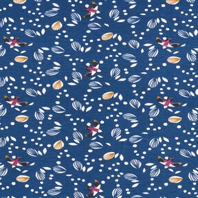 Jersey de algodão Andorinhas a voar sobre o prado – índigo, 