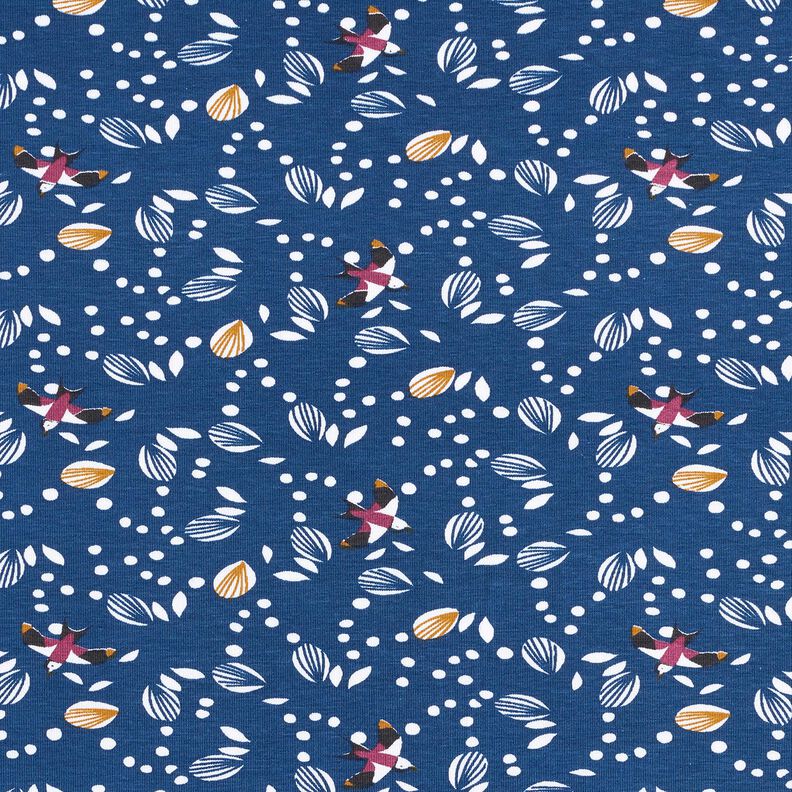 Jersey de algodão Andorinhas a voar sobre o prado – índigo,  image number 1