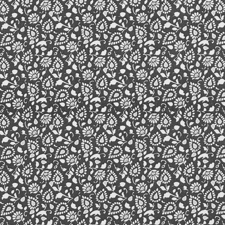 Tecido de algodão Cretone Paisley pequeno – cinzento escuro,  image number 1