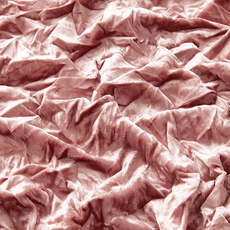 Veludo stretch amarrotado – rosa embaçado,  image number 2