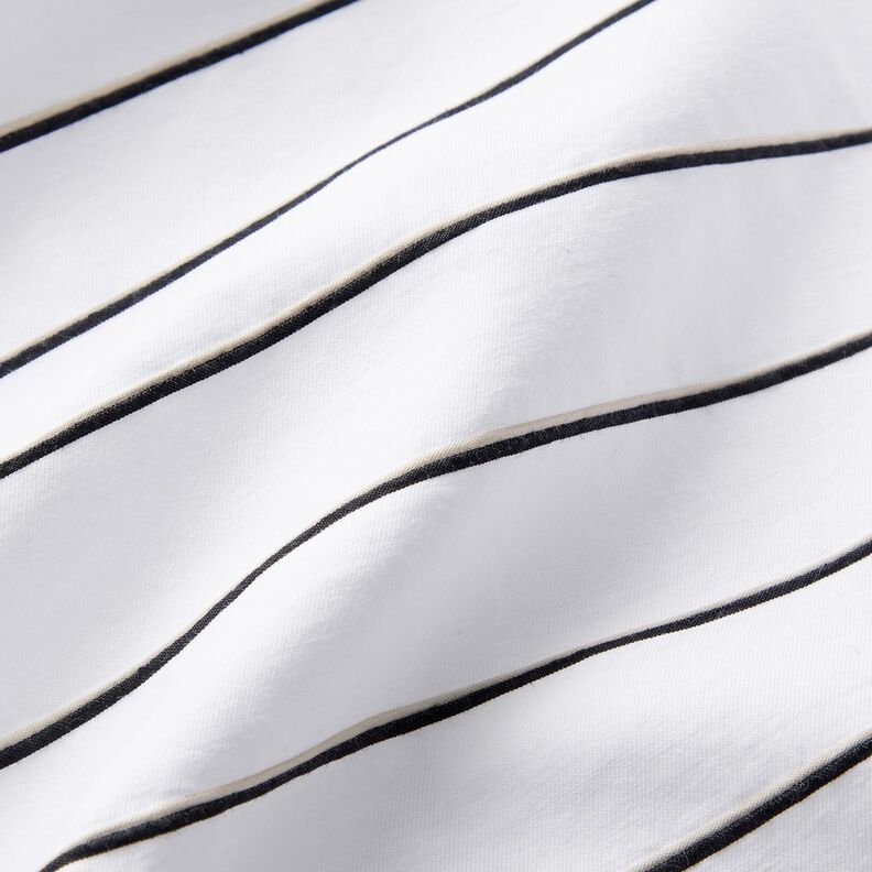 Mistura de algodão Riscas largas – branco/preto,  image number 2