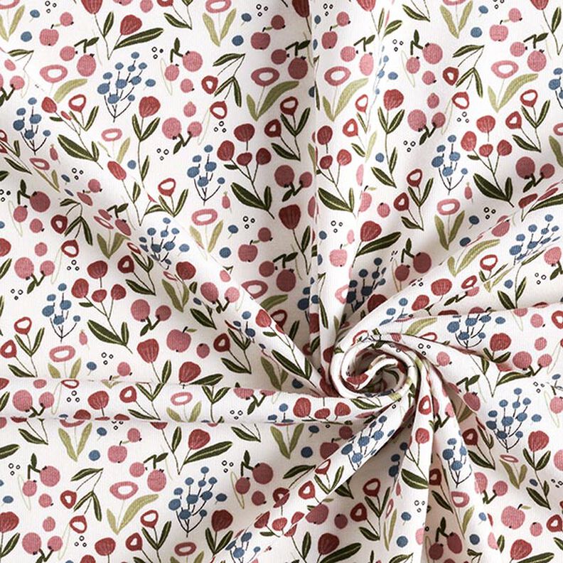 Jersey de algodão Prado de flores com maçãs  – branco sujo,  image number 3