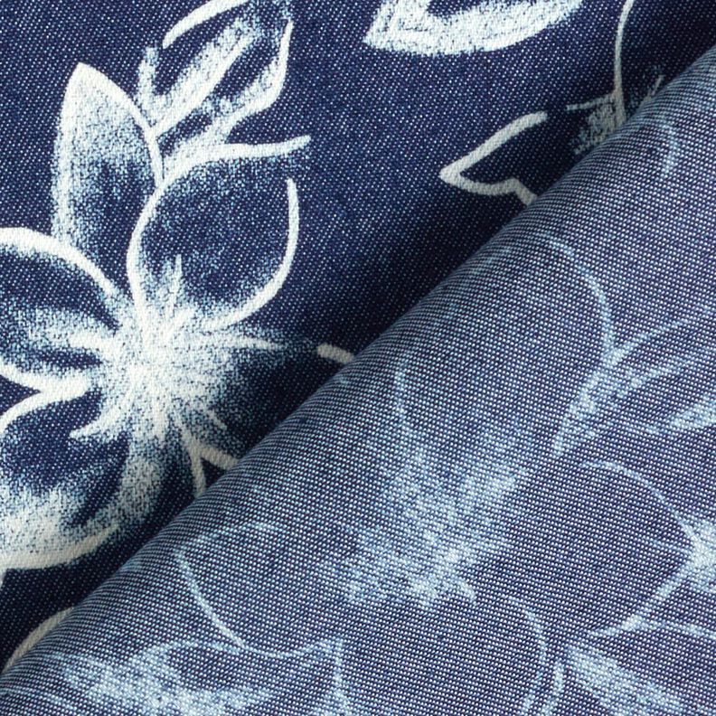 Chambray Flores de verão – azul-marinho/branco sujo,  image number 4