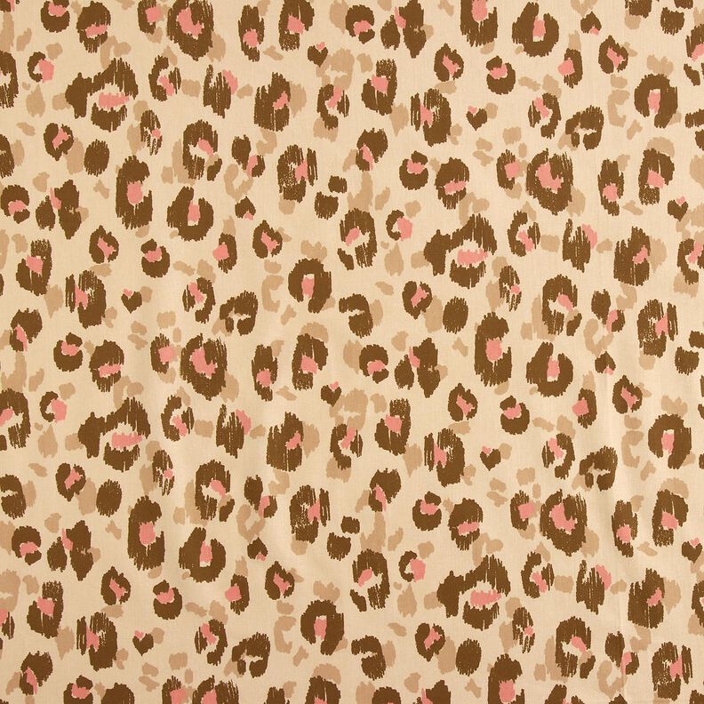 Popelina de algod&atilde;o Padr&atilde;o Leo &ndash; am&ecirc;ndoa/rosa emba&ccedil;ado,  image number 1