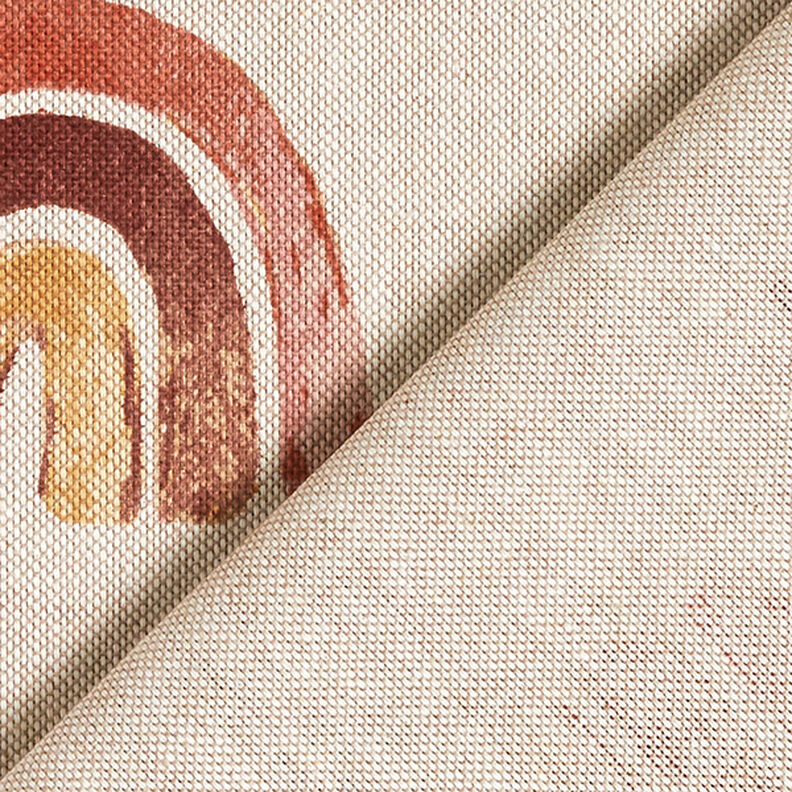 Tecido para decoração Meio linho Panamá Arco-íris – natural/vermelho,  image number 4
