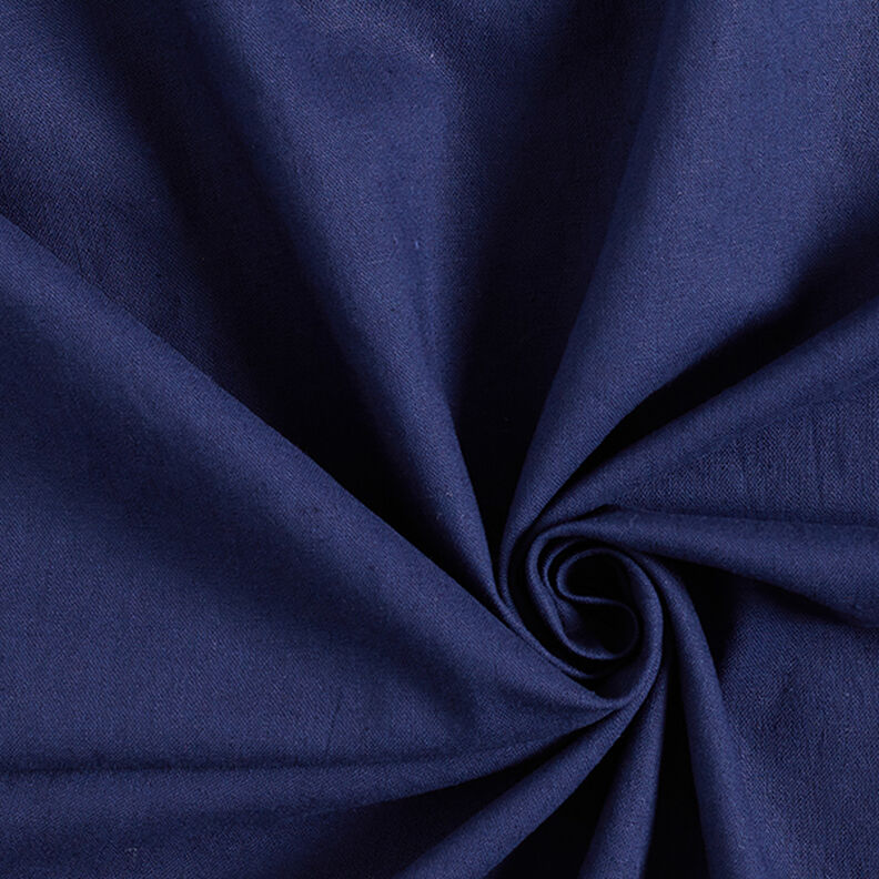 Mistura de linho e algodão Liso – azul-marinho,  image number 1