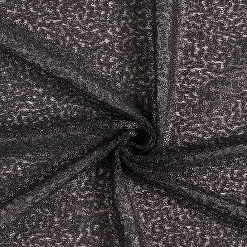 Tecido com lantejoulas Linhas serpenteadas – preto,  image number 3