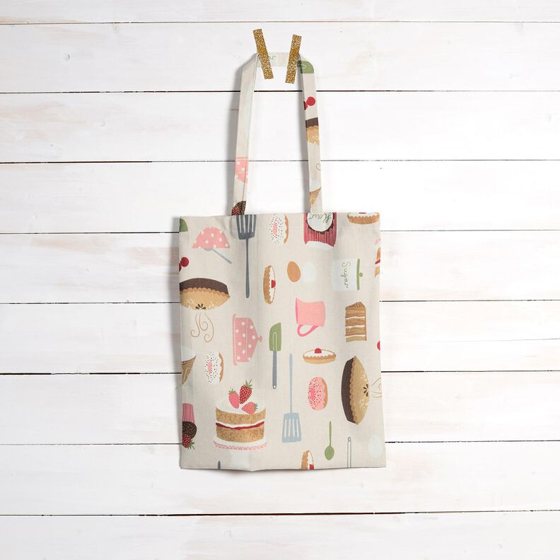 Tecido para decora&ccedil;&atilde;o Meio linho Panam&aacute; Bolos e tortas &ndash; bege claro/rosa,  image number 9