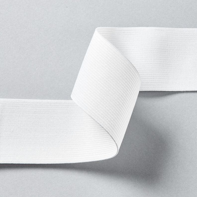 Fita elástica lisa [3 m | 50 mm] – branco,  image number 2