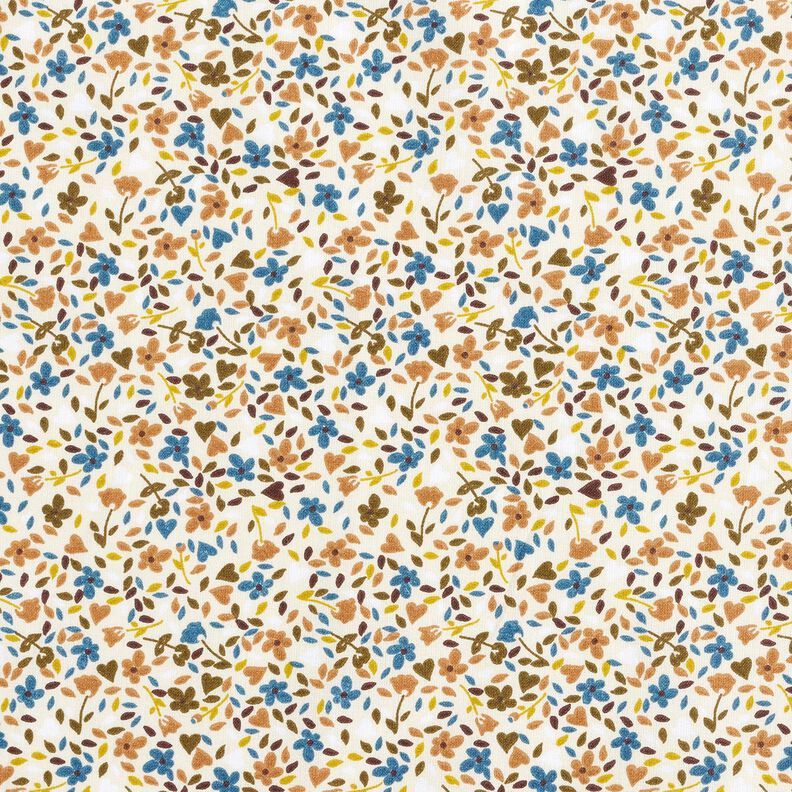 Tecido de algodão Cretone Flores espalhadas – bege claro/castanho claro,  image number 1
